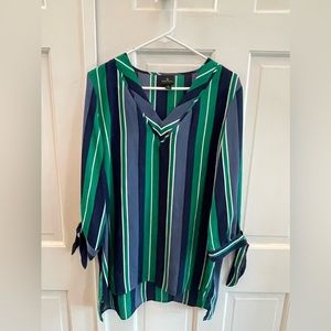 Worthington striped tunic blouse, size L